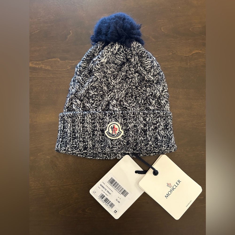 Moncler Wool Beanie with Pom Pom NWT